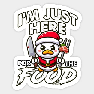 I'm just here for the food - Bad Duck Sticker